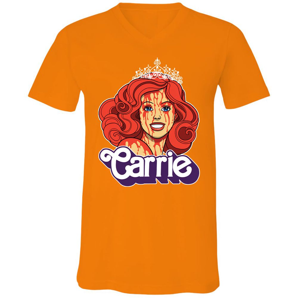 Unisex V-Neck T-Shirt - L96CBNHK - Orange - 11