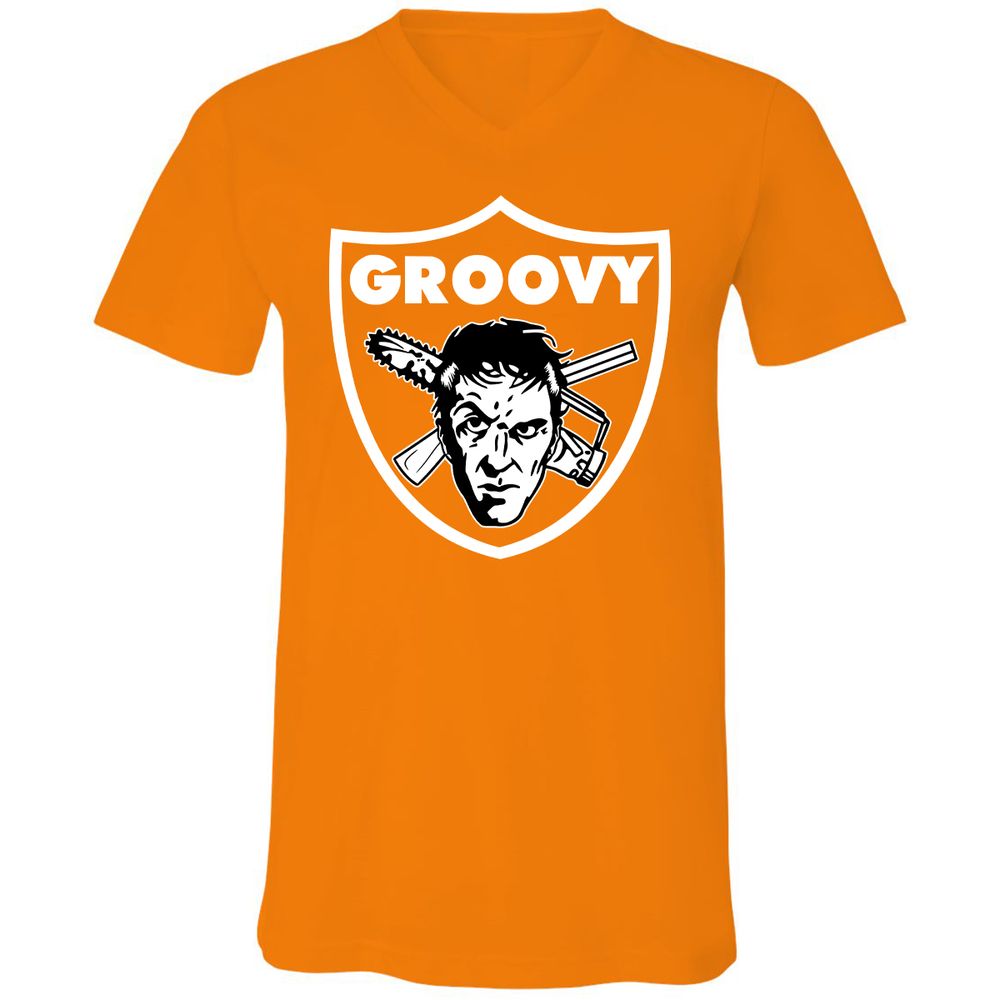 Unisex V-Neck T-Shirt - JSKTWD27 - Orange - 11