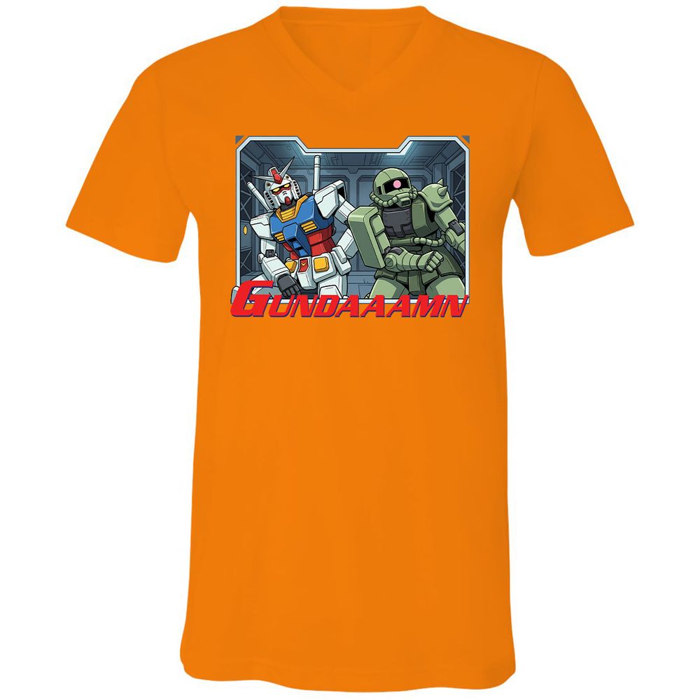 Unisex V-Neck T-Shirt - 5V8J5J1T - Orange - 11