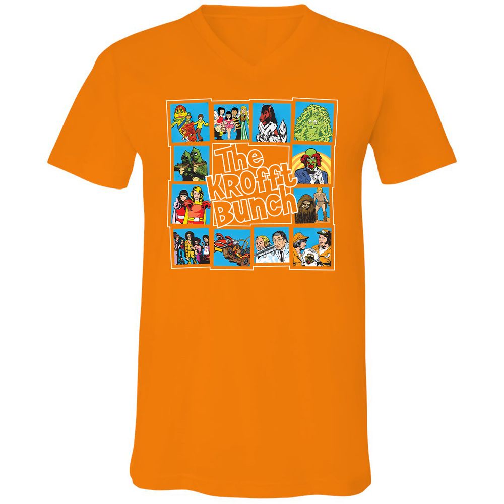 Unisex V-Neck T-Shirt - C388XFBM - Orange - 11