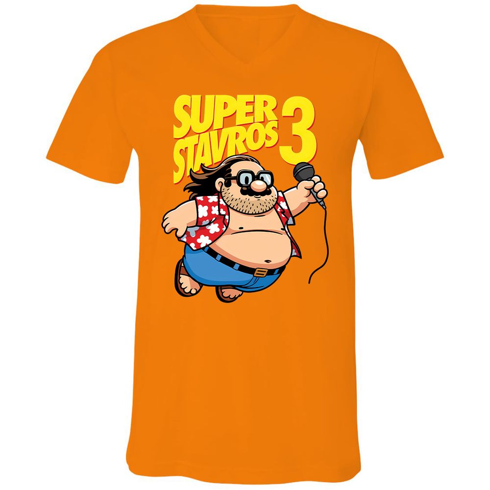 Unisex V-Neck T-Shirt - 5S5ELTRJ - Orange - 11