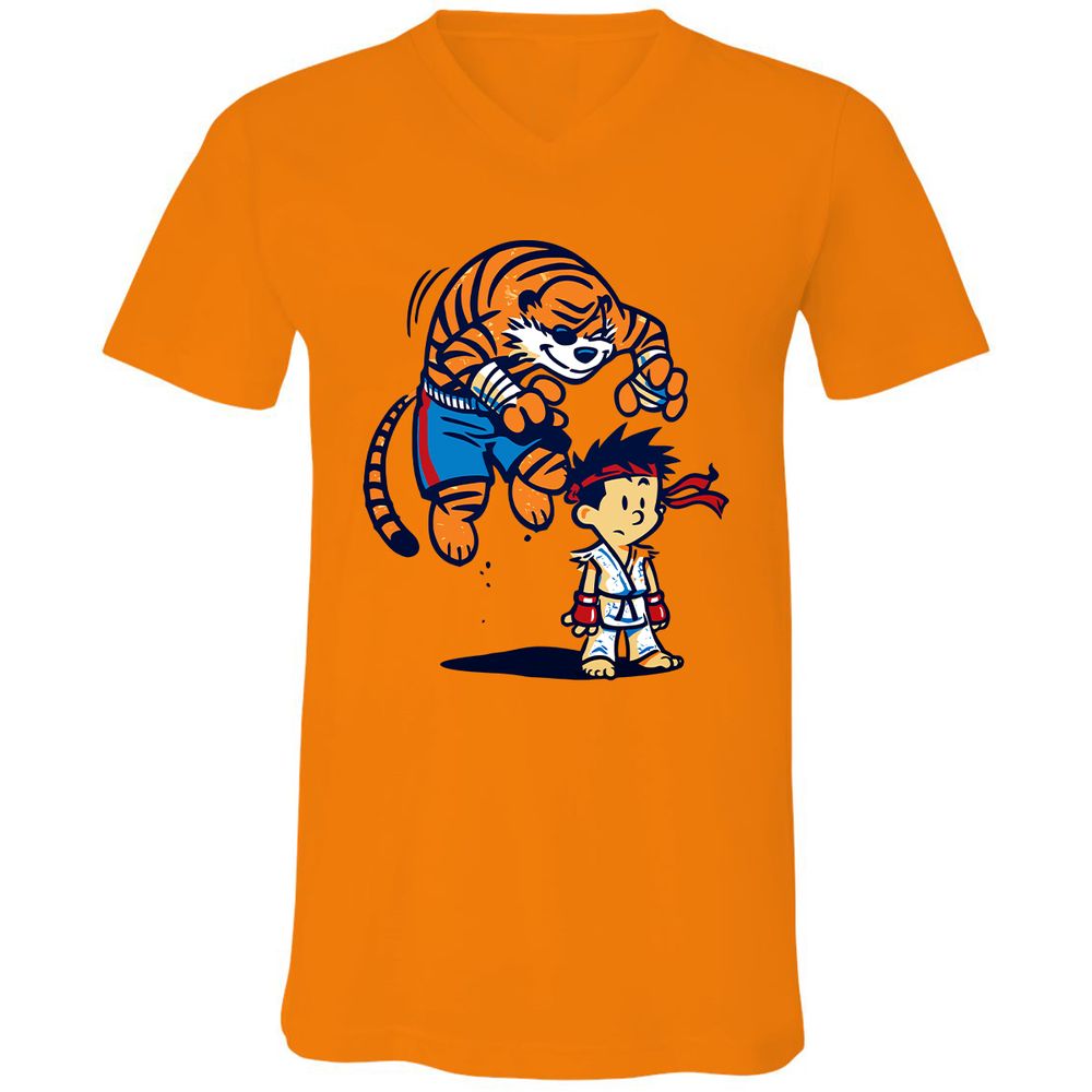 Unisex V-Neck T-Shirt - 673WXYNT - Orange - 11
