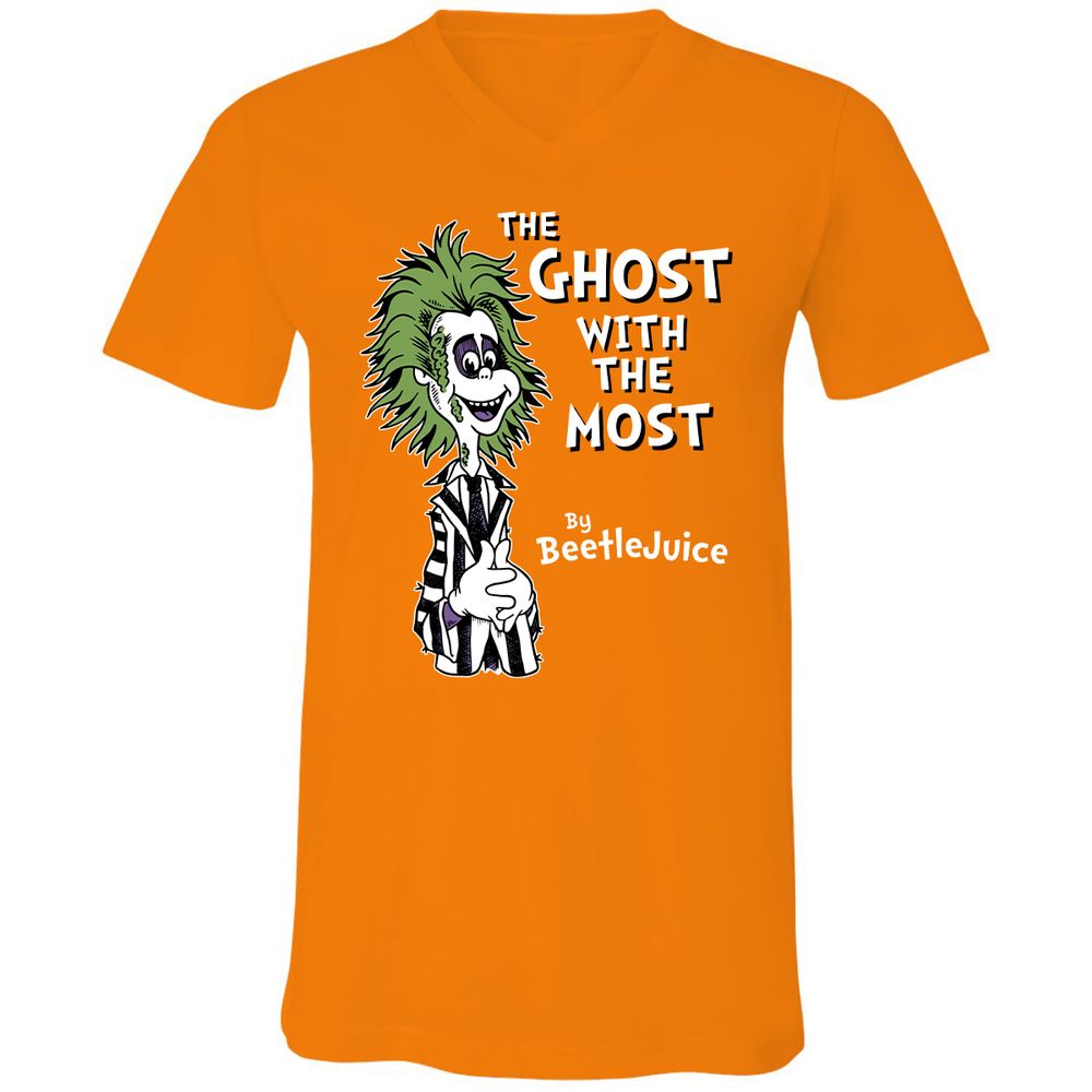 Unisex V-Neck T-Shirt - KJ3DHMXP - Orange - 11