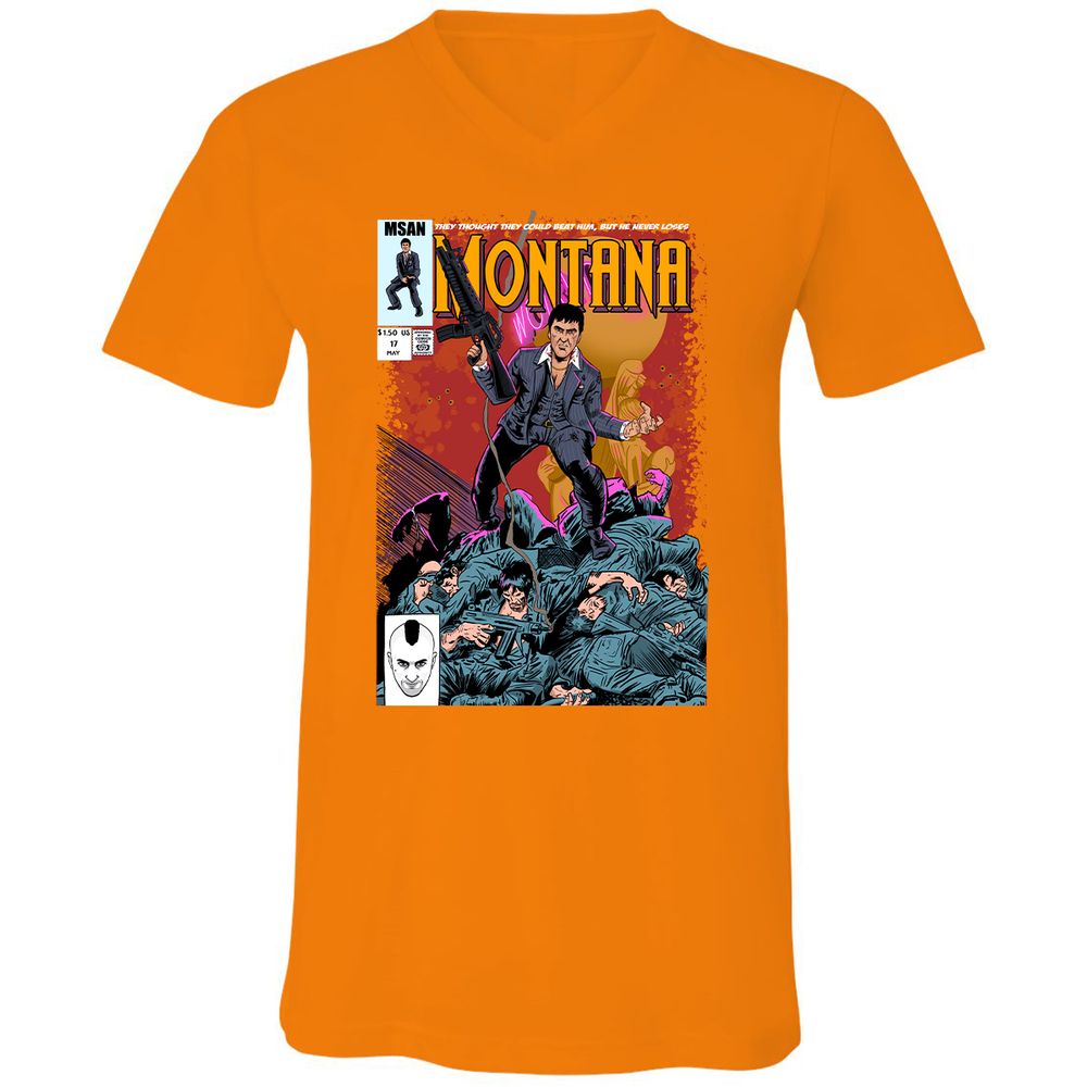Unisex V-Neck T-Shirt - KUSH6U3S - Orange - 11