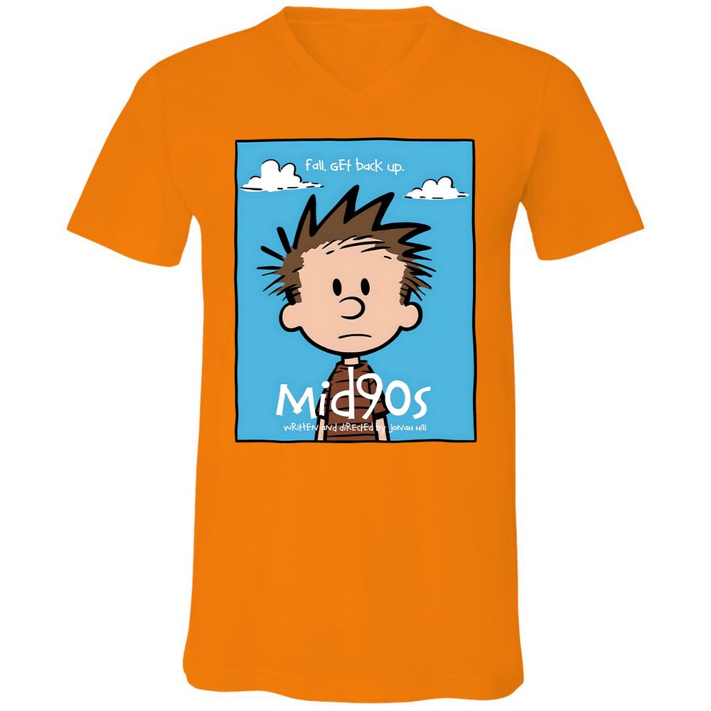 Unisex V-Neck T-Shirt - 4LGGD5H2 - Orange - 11