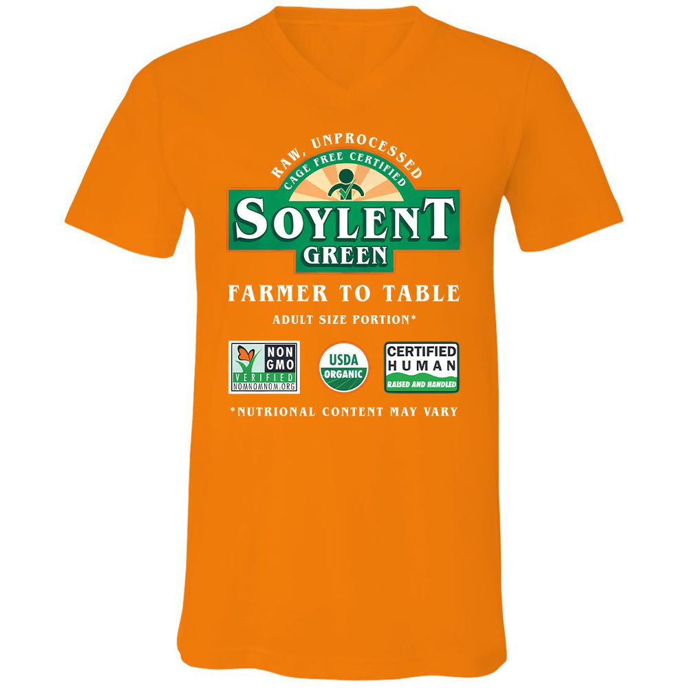 Unisex V-Neck T-Shirt - KNLLZQCZ - Orange - 11