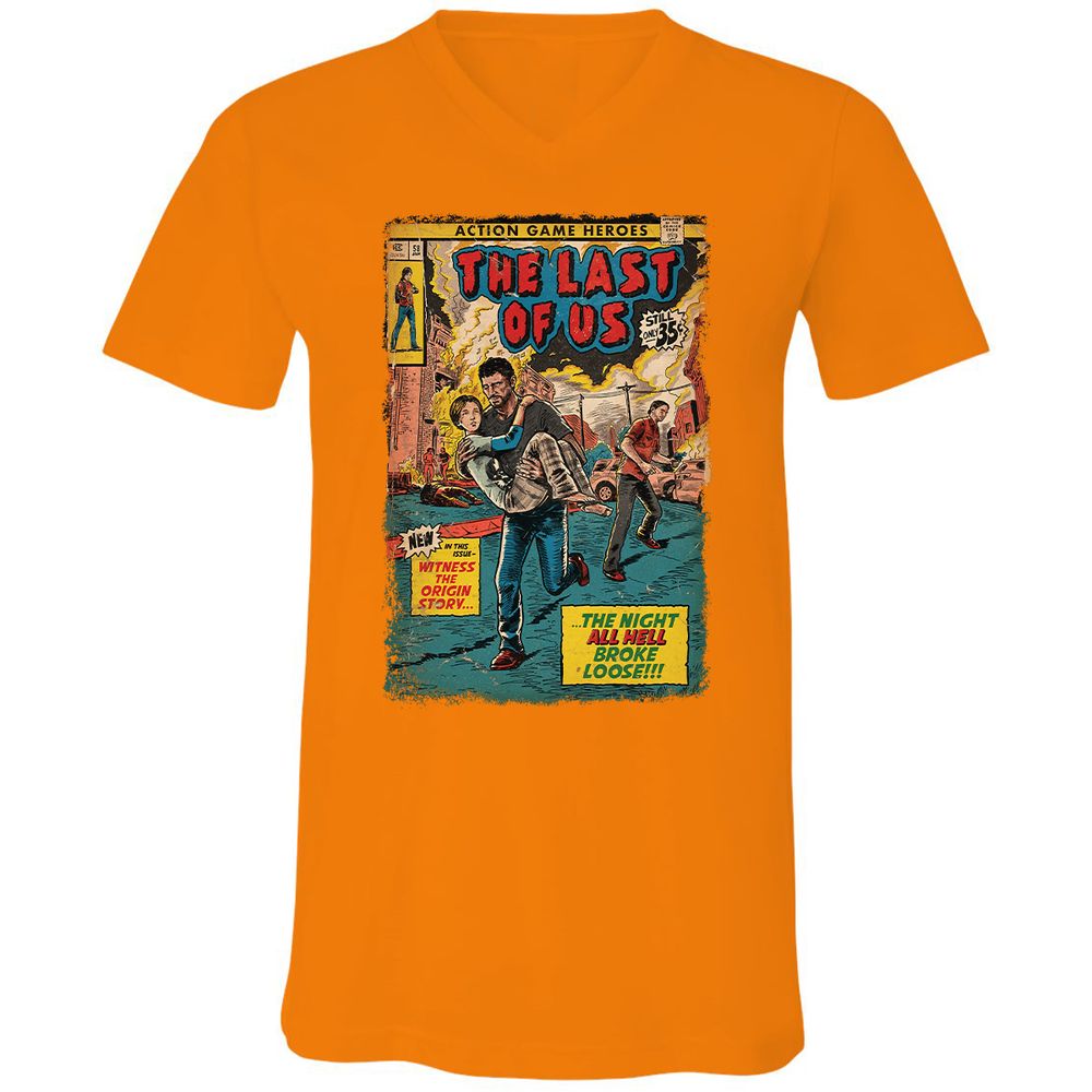 Unisex V-Neck T-Shirt - 66ESQ295 - Orange - 11