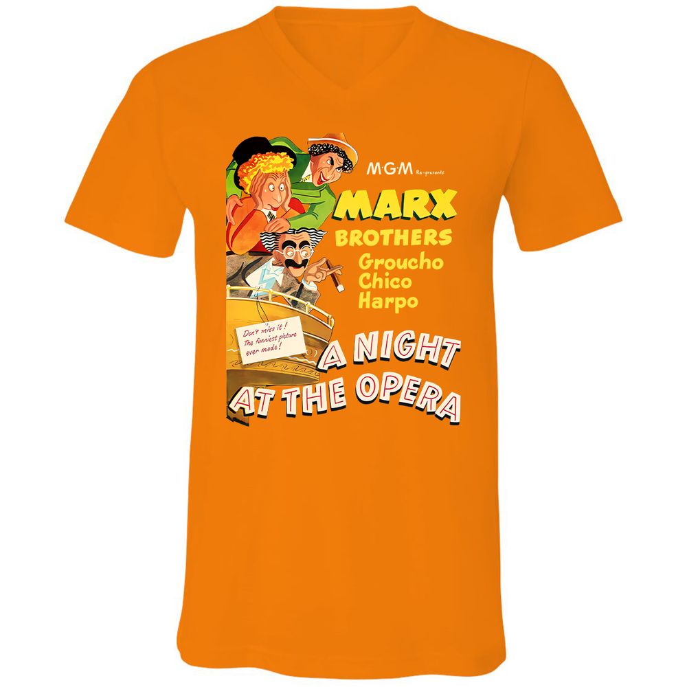 Unisex V-Neck T-Shirt - QT2X8QF3 - Orange - 11