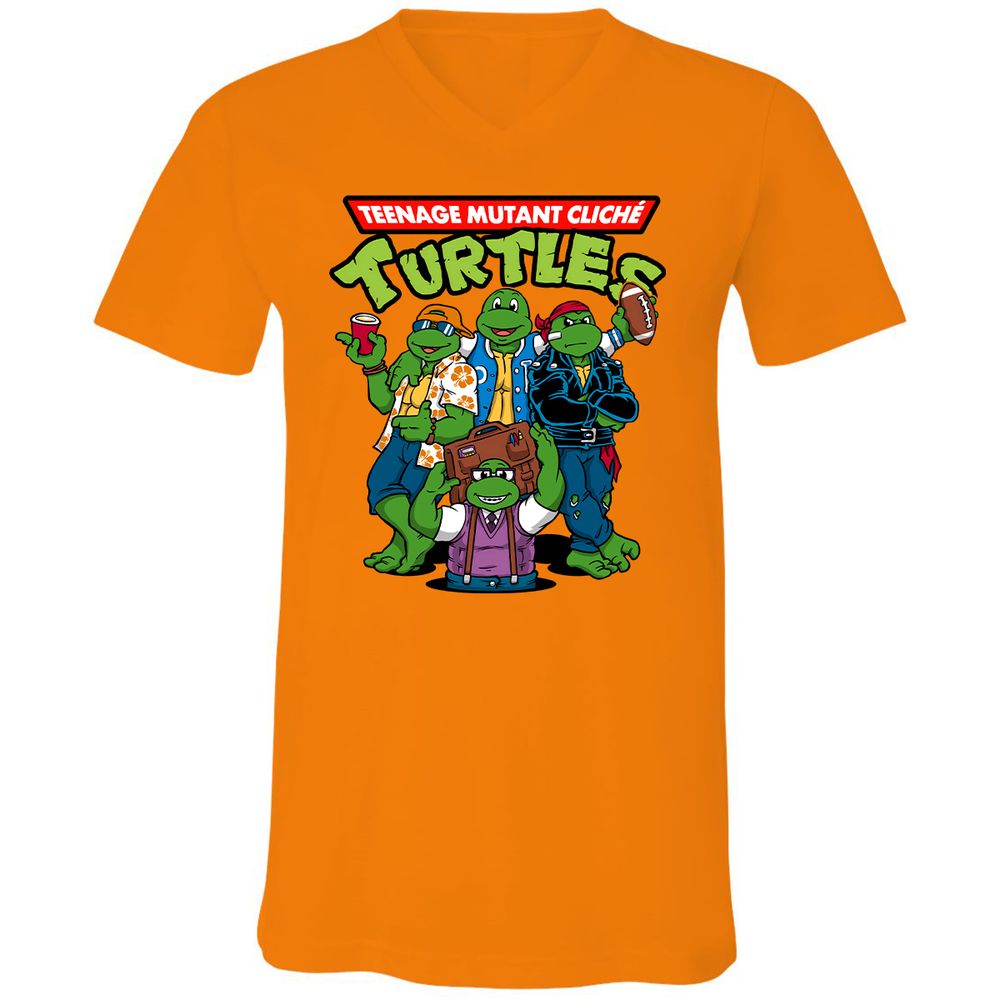 Unisex V-Neck T-Shirt - 3LPKZAGZ - Orange - 11