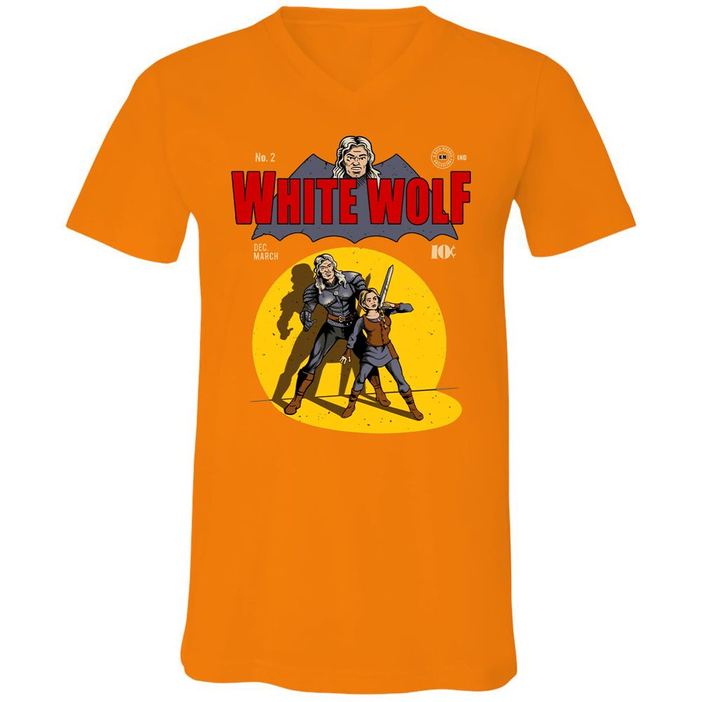 Unisex V-Neck T-Shirt - F1UYR8VV - Orange - 11