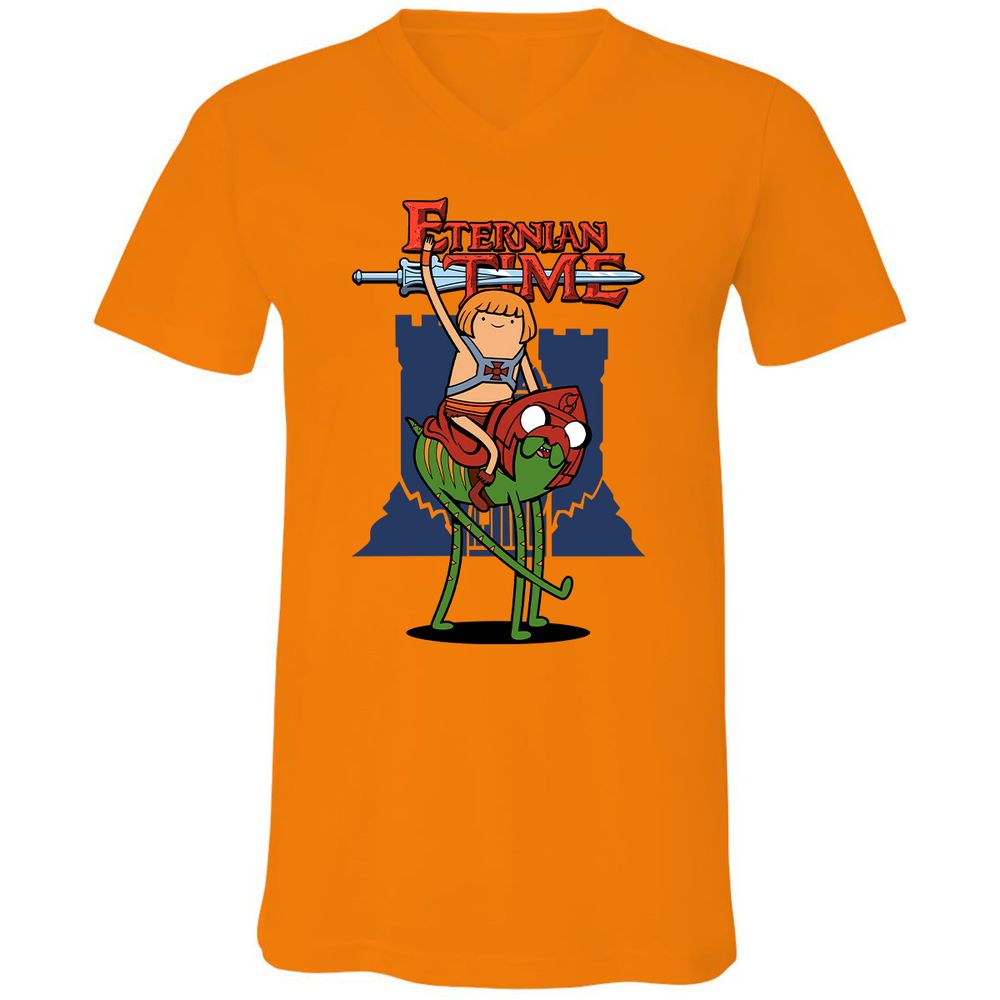 Unisex V-Neck T-Shirt - 4HASWWVM - Orange - 11