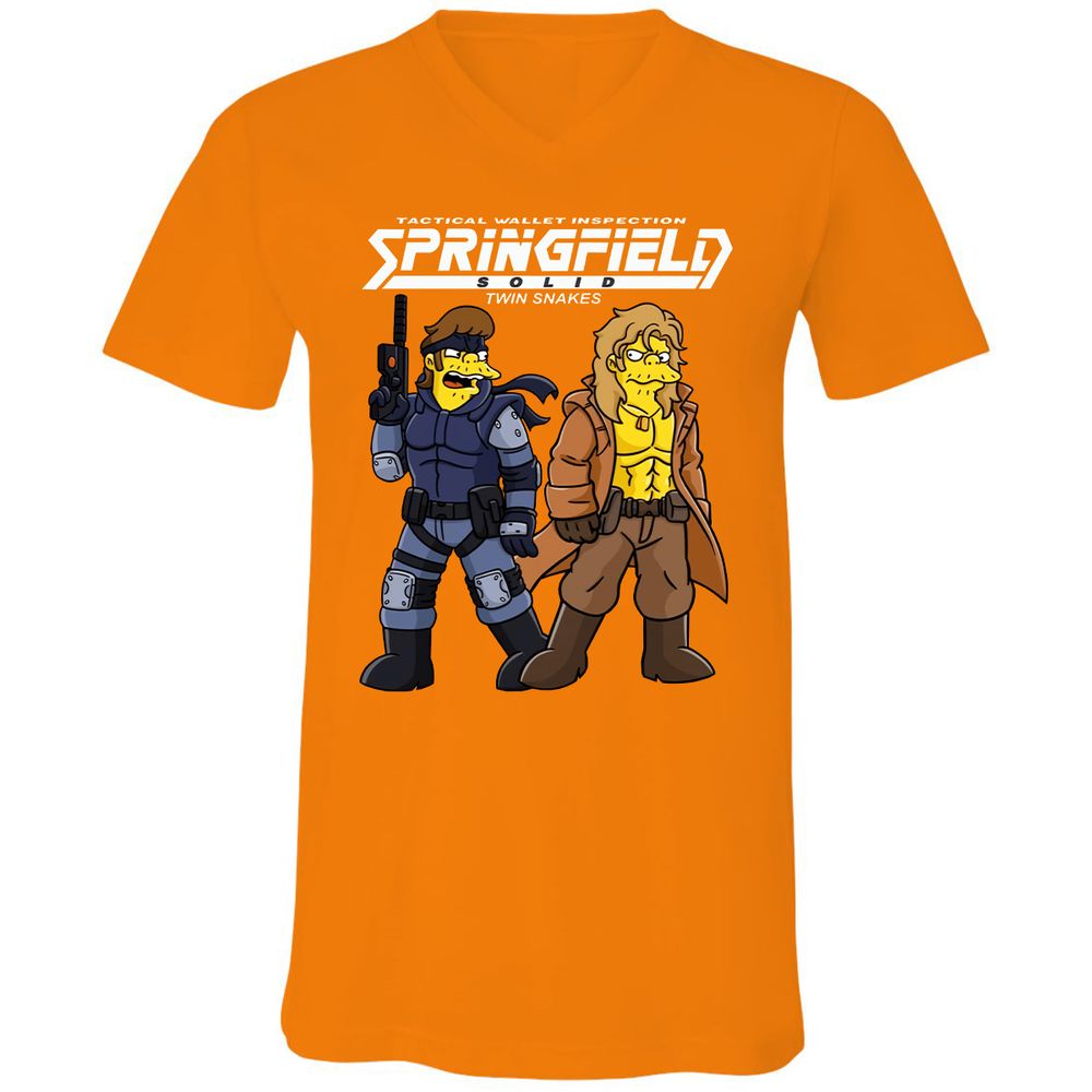 Unisex V-Neck T-Shirt - WKJ74NRA - Orange - 11