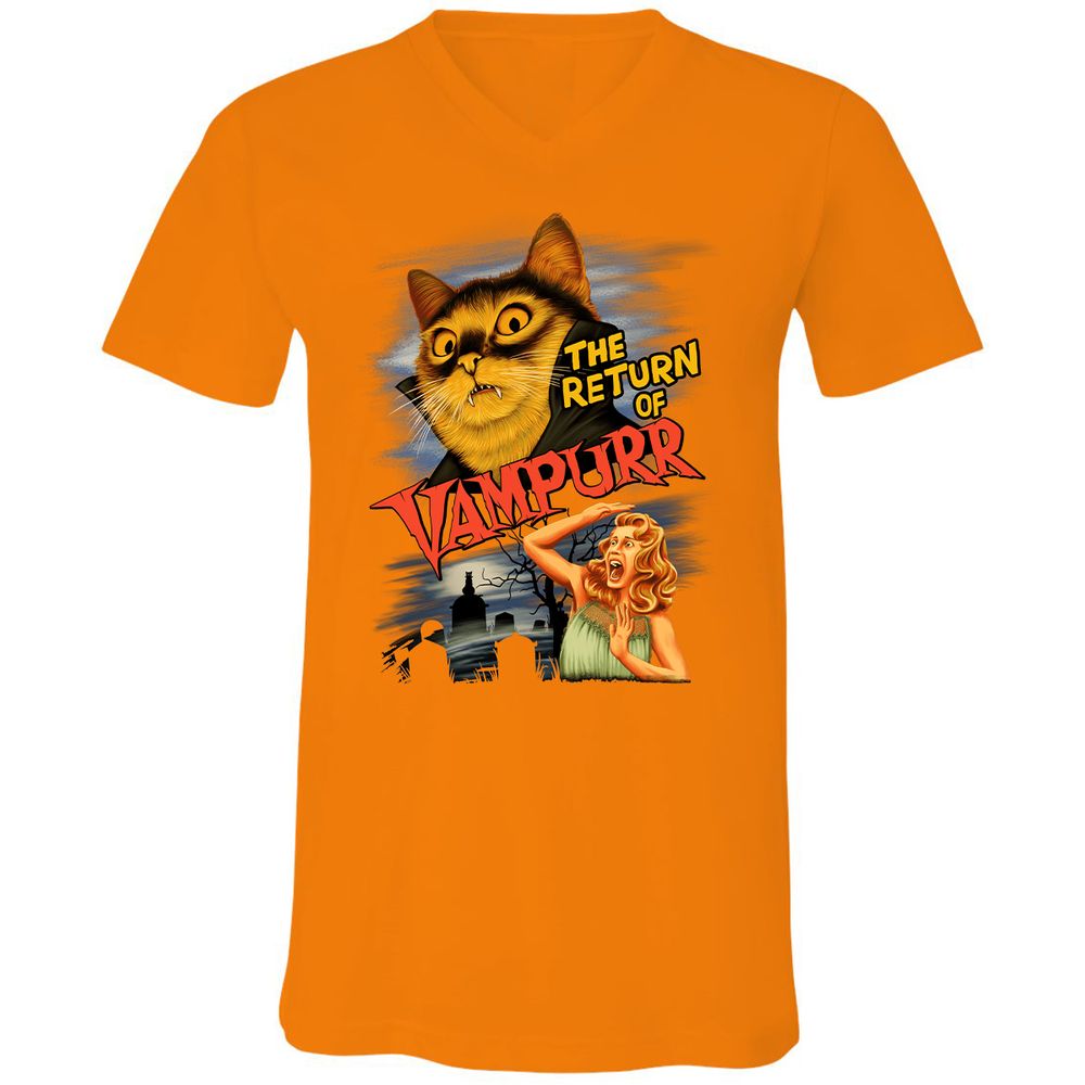 Unisex V-Neck T-Shirt - 2VN74J2Q - Orange - 11