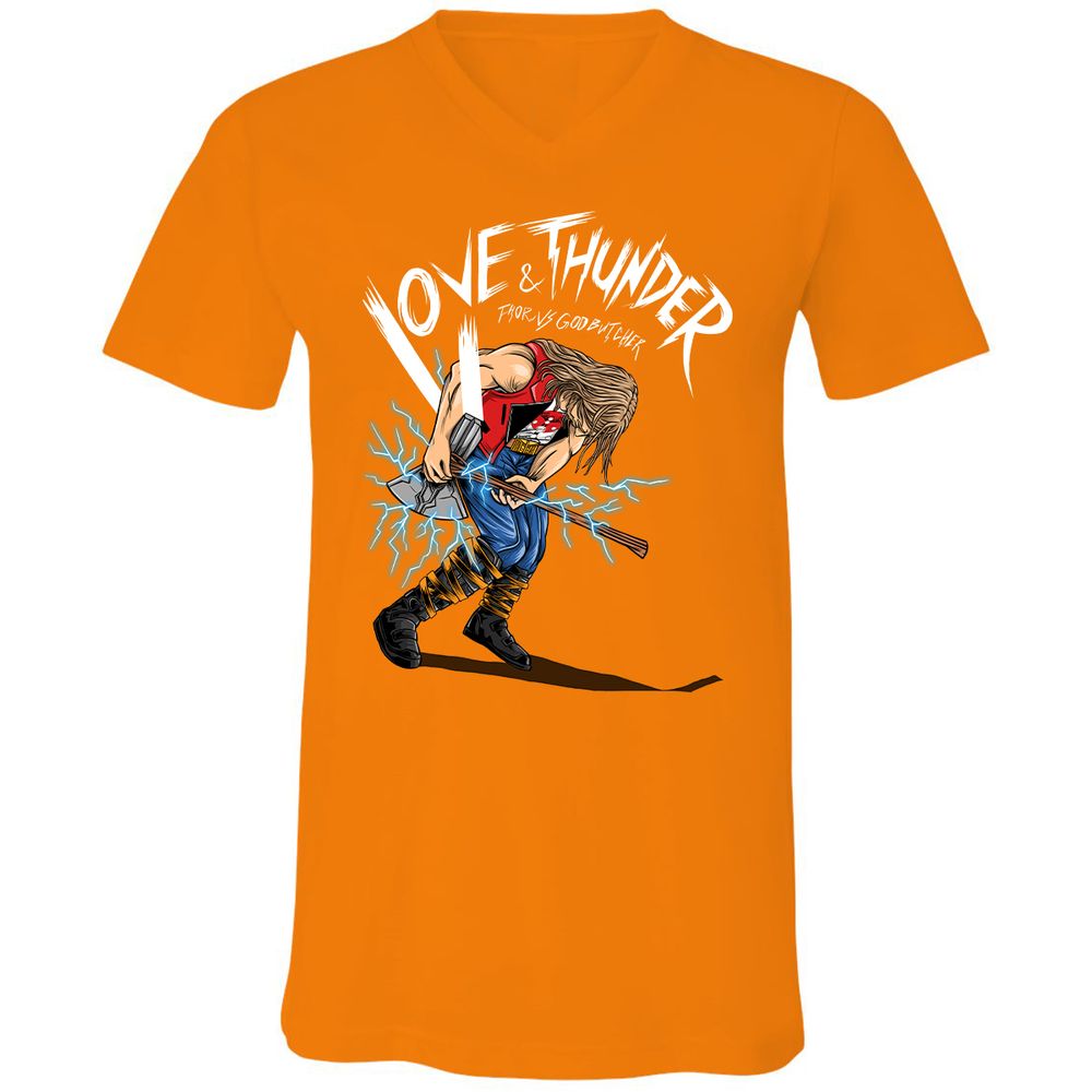 Unisex V-Neck T-Shirt - CT7SFC6G - Orange - 11