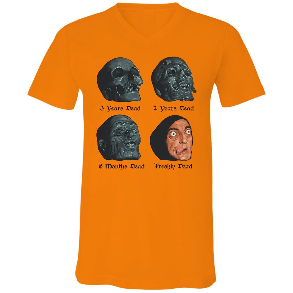 Unisex V-Neck T-Shirt - CAFY47VA - Orange - 11
