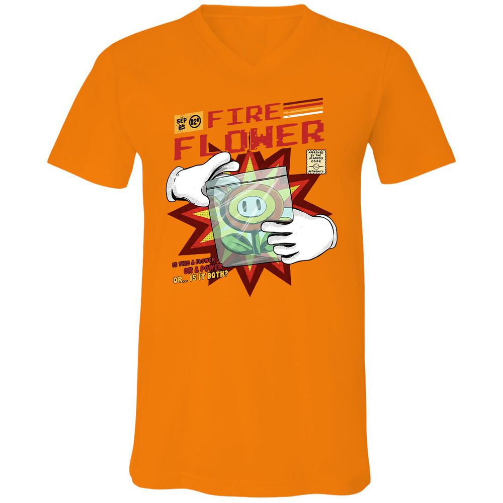 Unisex V-Neck T-Shirt - Y7EM8ZXW - Orange - 11