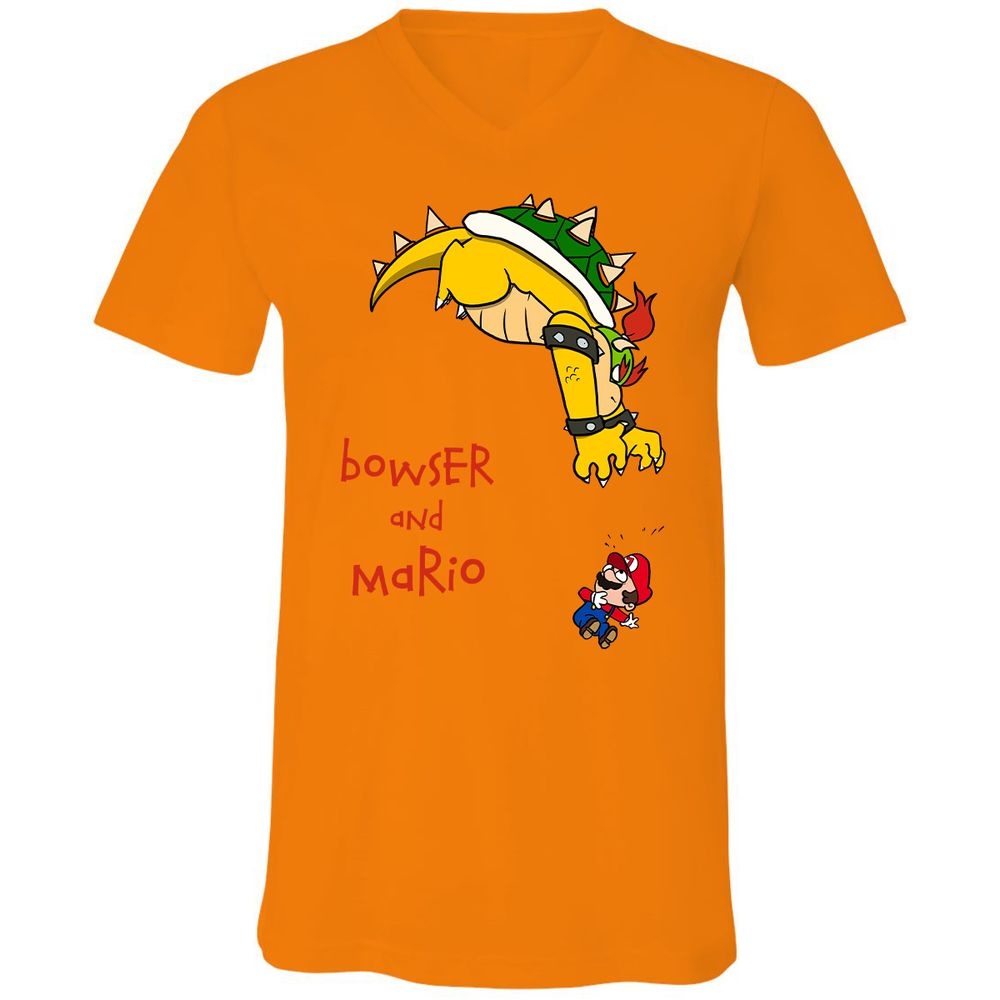 Unisex V-Neck T-Shirt - 8HAP5Z8W - Orange - 11