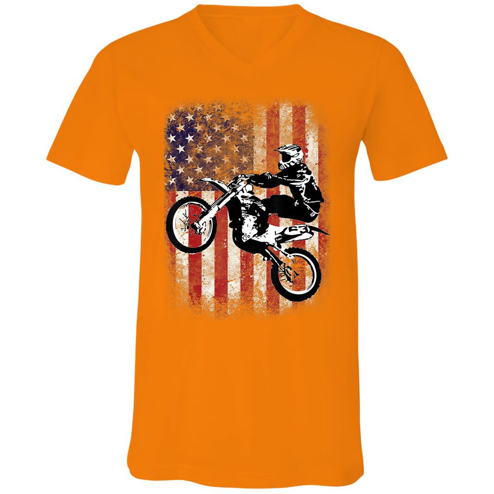 Unisex V-Neck T-Shirt - 7EDSG3VG - Orange - 11