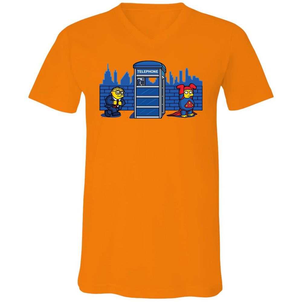 Unisex V-Neck T-Shirt - Z2DDQ5UV - Orange - 11