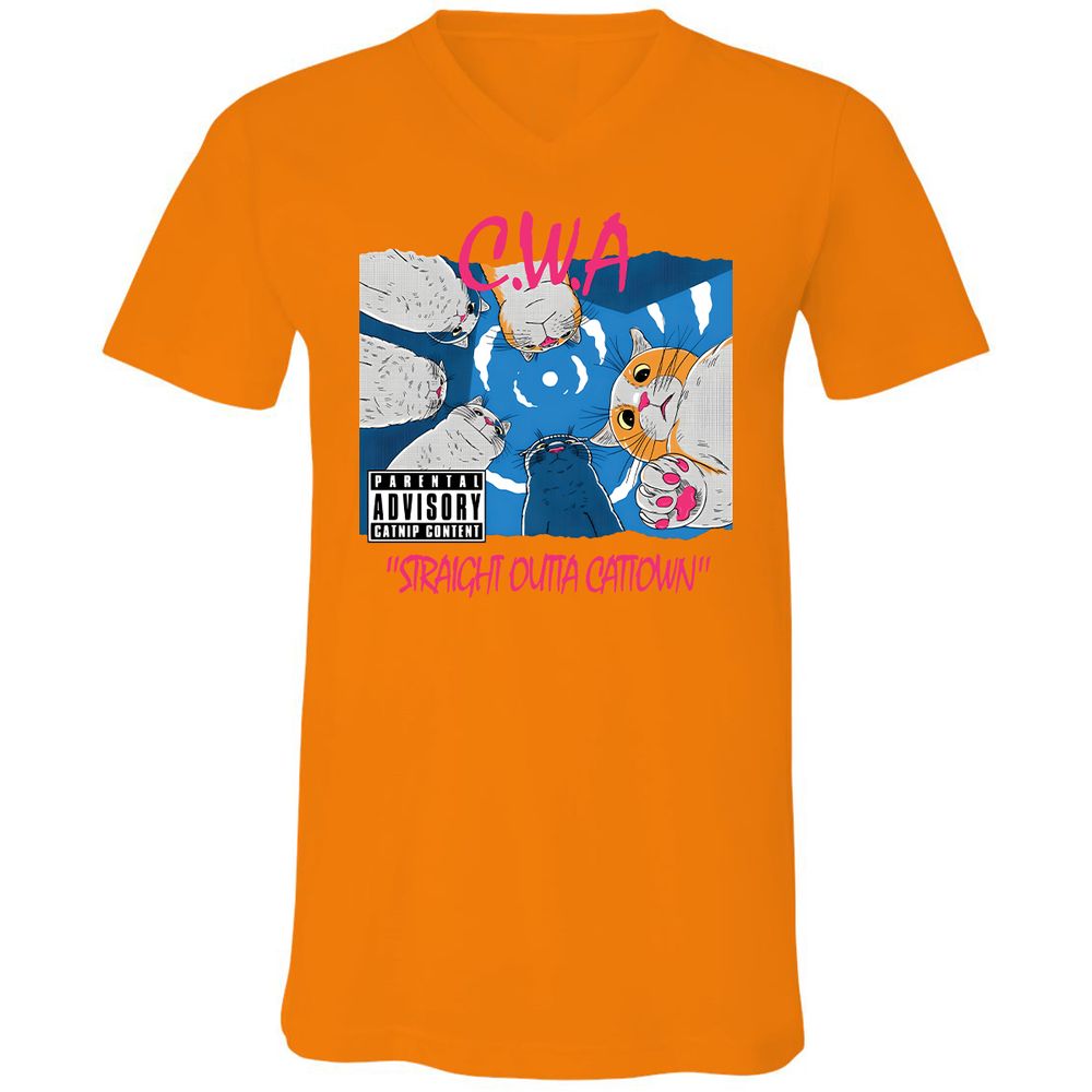 Unisex V-Neck T-Shirt - BUZ3KRRZ - Orange - 11