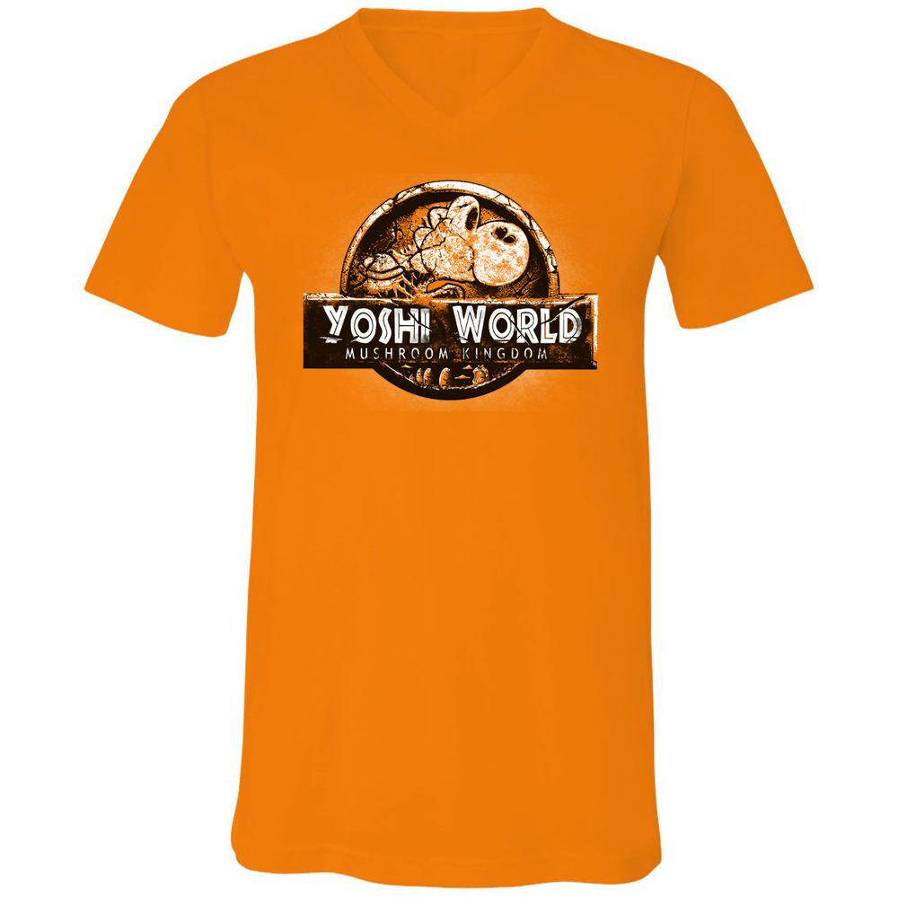 Unisex V-Neck T-Shirt - QVJU98MM - Orange - 11