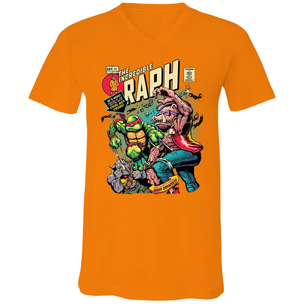 Unisex V-Neck T-Shirt - WL8DG6DW - Orange - 11