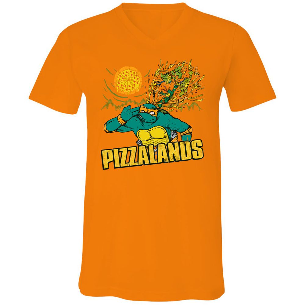 Unisex V-Neck T-Shirt - UQR9CC7Q - Orange - 11