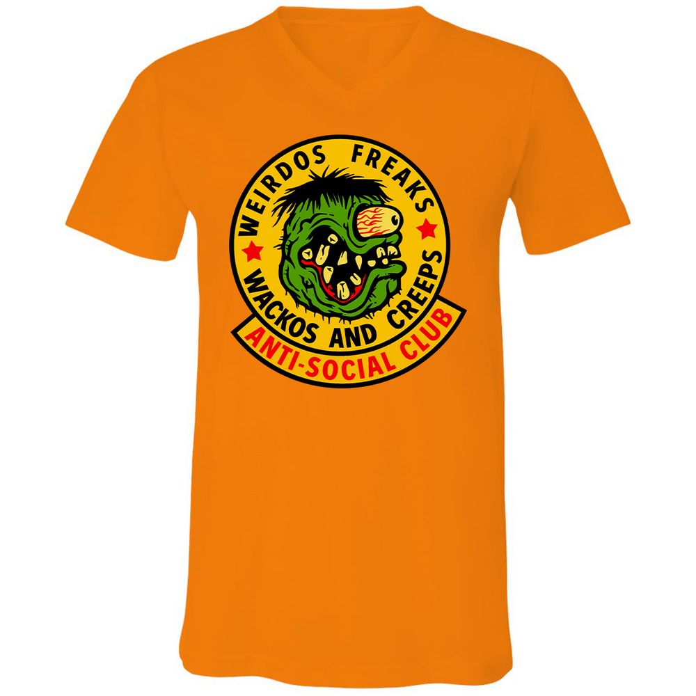Unisex V-Neck T-Shirt - LLQJZC35 - Orange - 11
