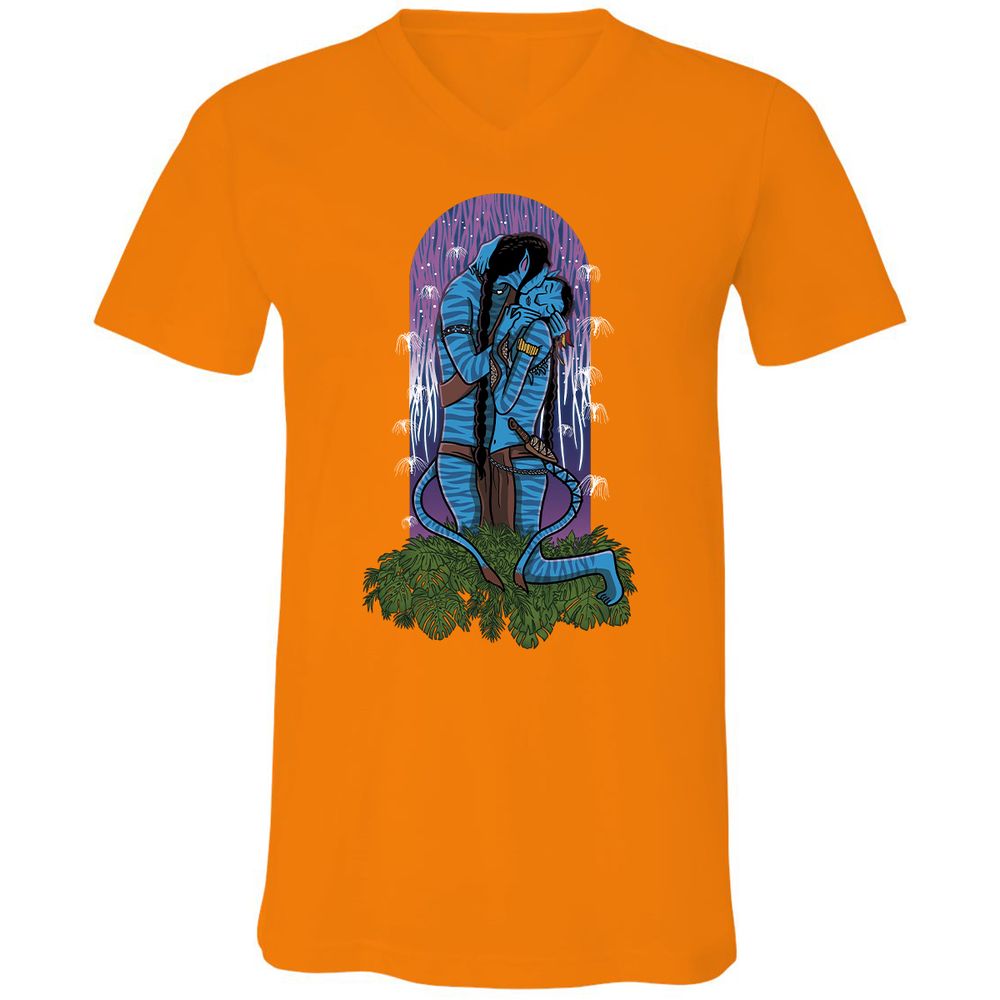 Unisex V-Neck T-Shirt - 3EVJAAGJ - Orange - 11