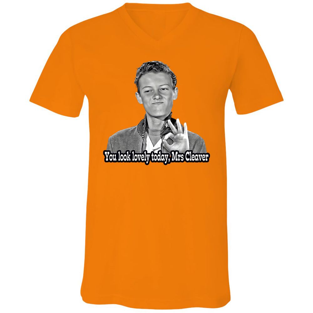 Unisex V-Neck T-Shirt - 7UPFK19S - Orange - 11