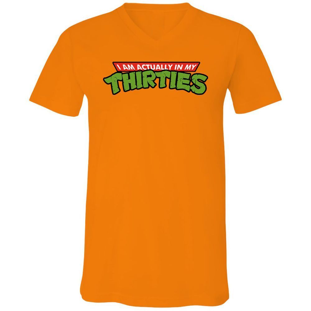 Unisex V-Neck T-Shirt - BE1Z43Q9 - Orange - 11