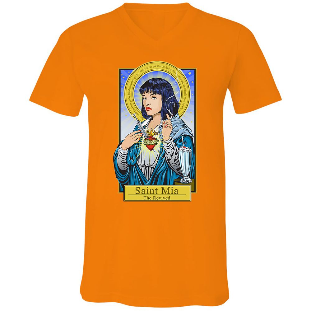 Unisex V-Neck T-Shirt - 1NZ6XVTB - Orange - 11