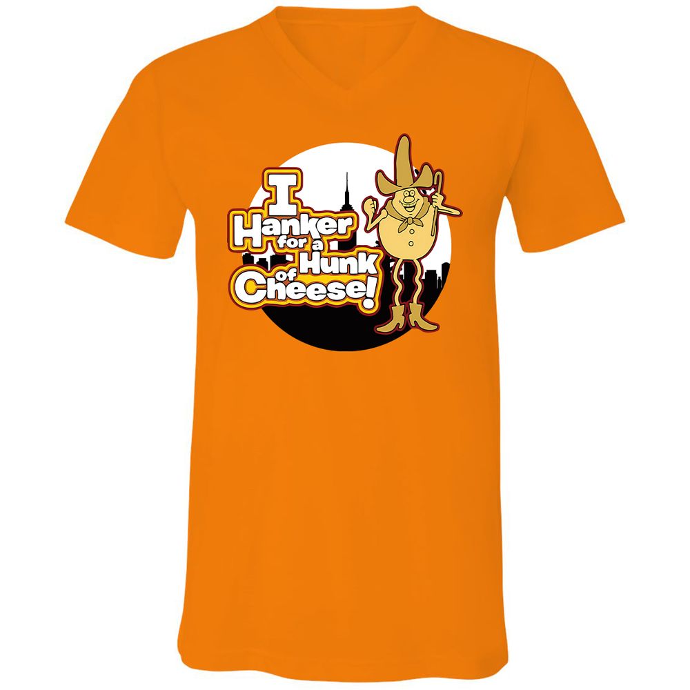 Unisex V-Neck T-Shirt - FJUKZBV6 - Orange - 11