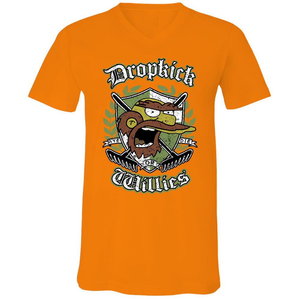 Unisex V-Neck T-Shirt - JCDJKW8U - Orange - 11