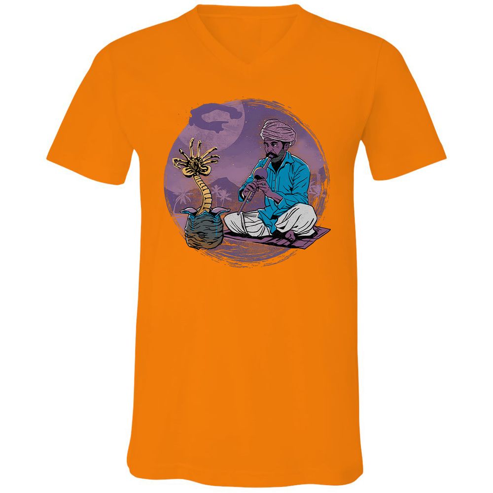 Unisex V-Neck T-Shirt - 2W9BNYK4 - Orange - 11
