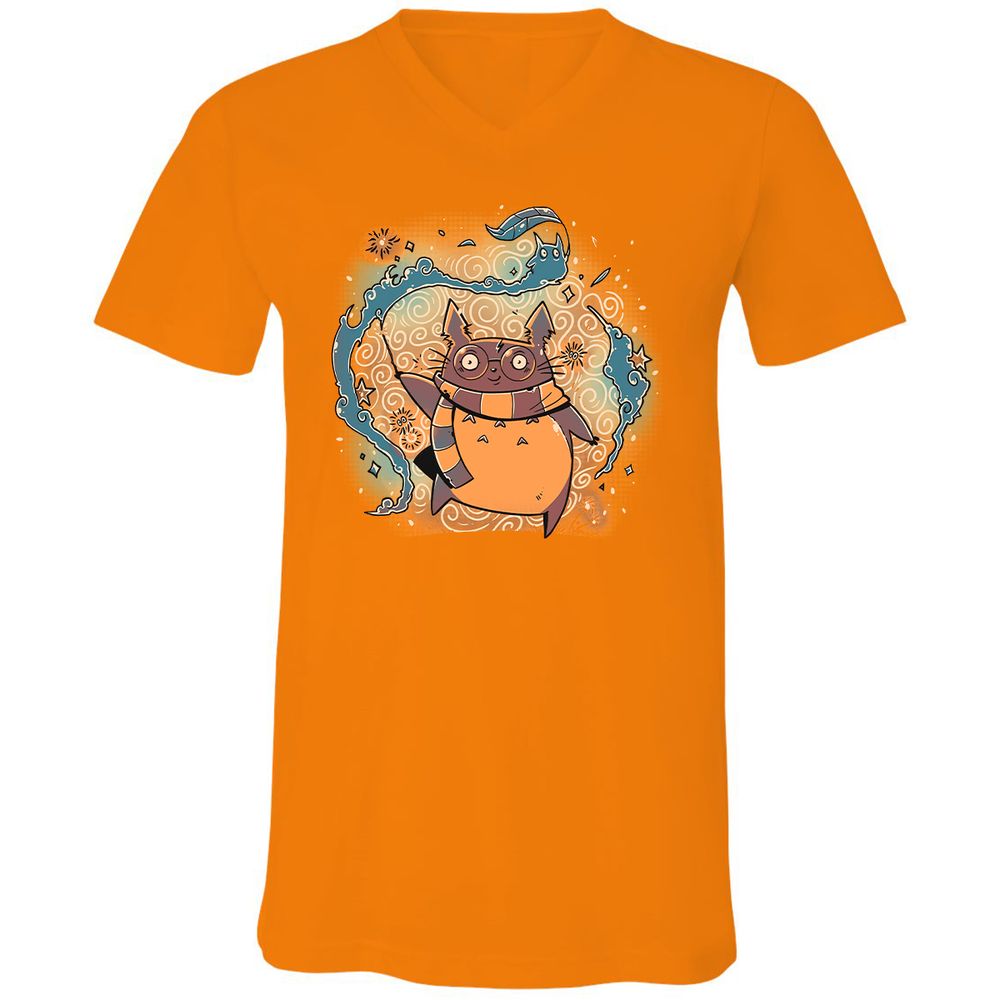 Unisex V-Neck T-Shirt - 5K4QAN57 - Orange - 11