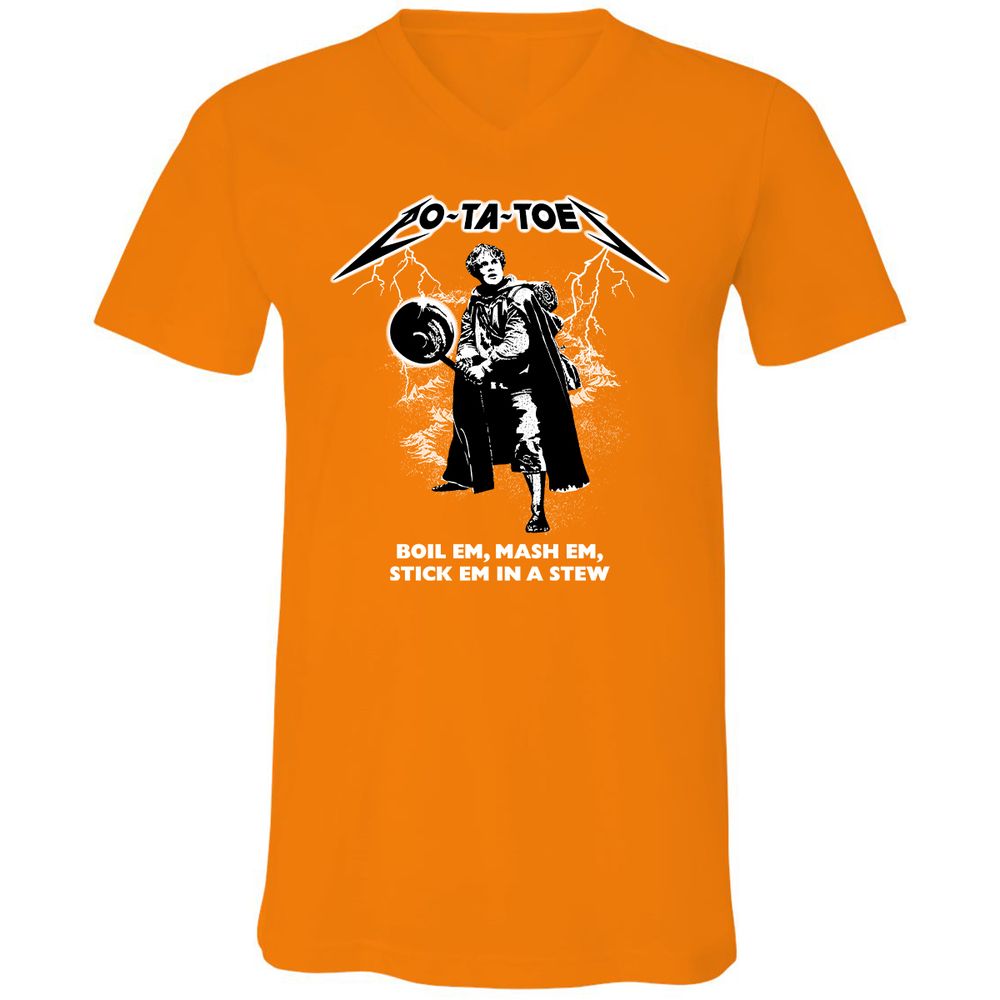 Unisex V-Neck T-Shirt - 92XCU967 - Orange - 11