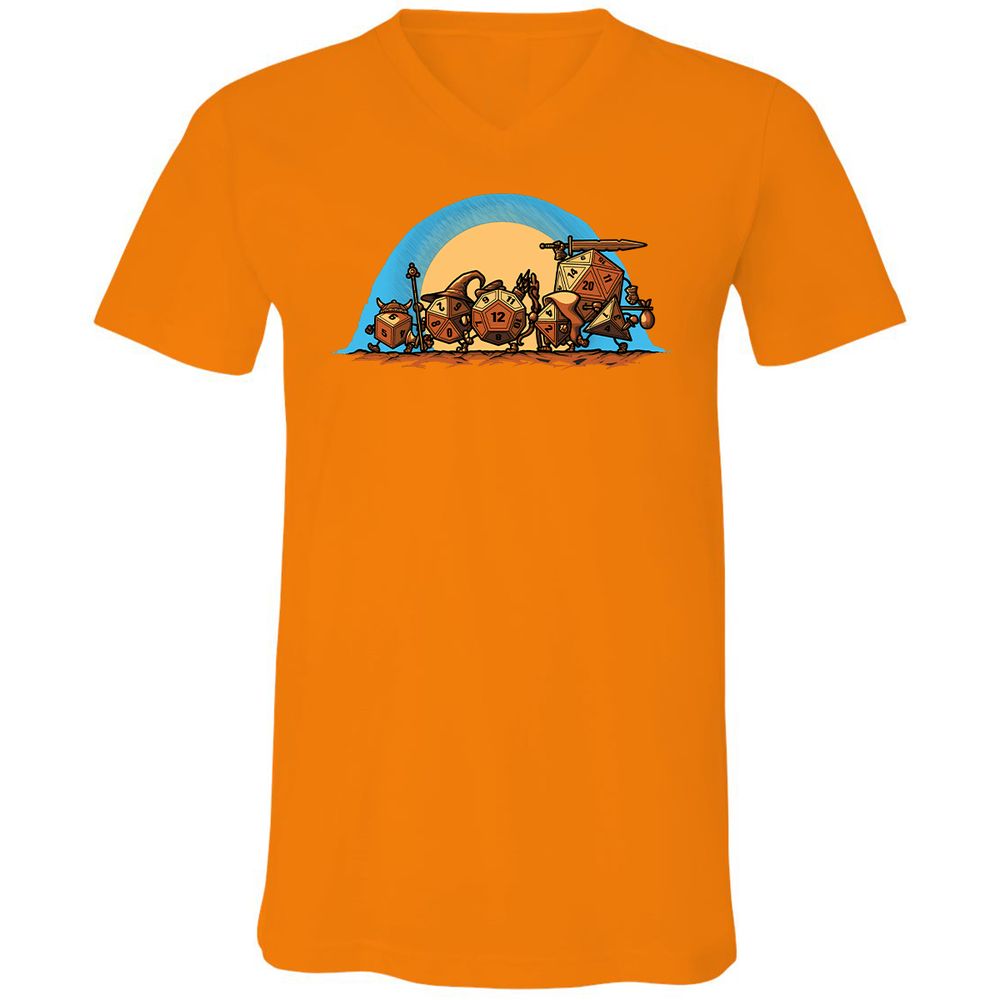 Unisex V-Neck T-Shirt - UDAEVBYL - Orange - 11