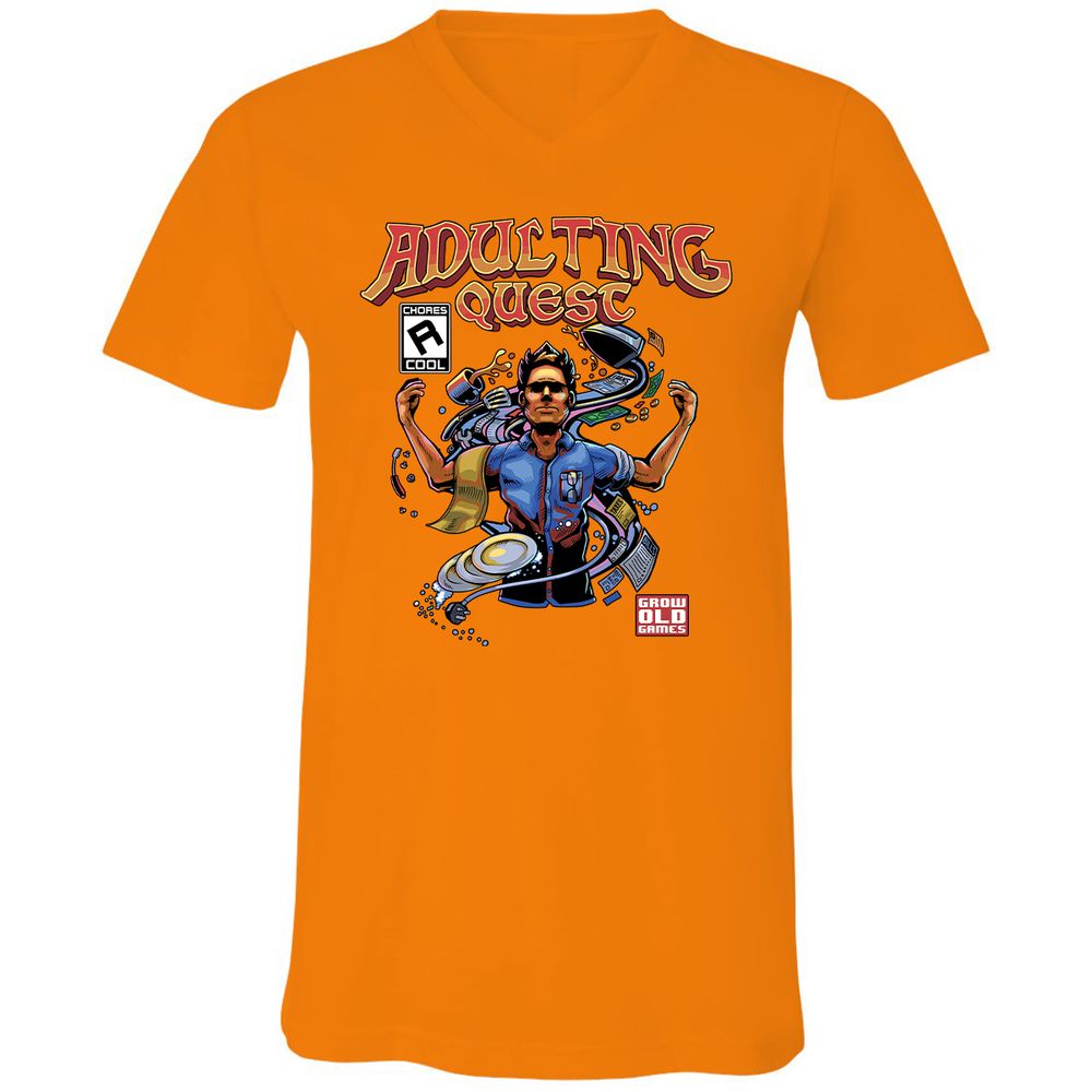 Unisex V-Neck T-Shirt - YJALKNAP - Orange - 11
