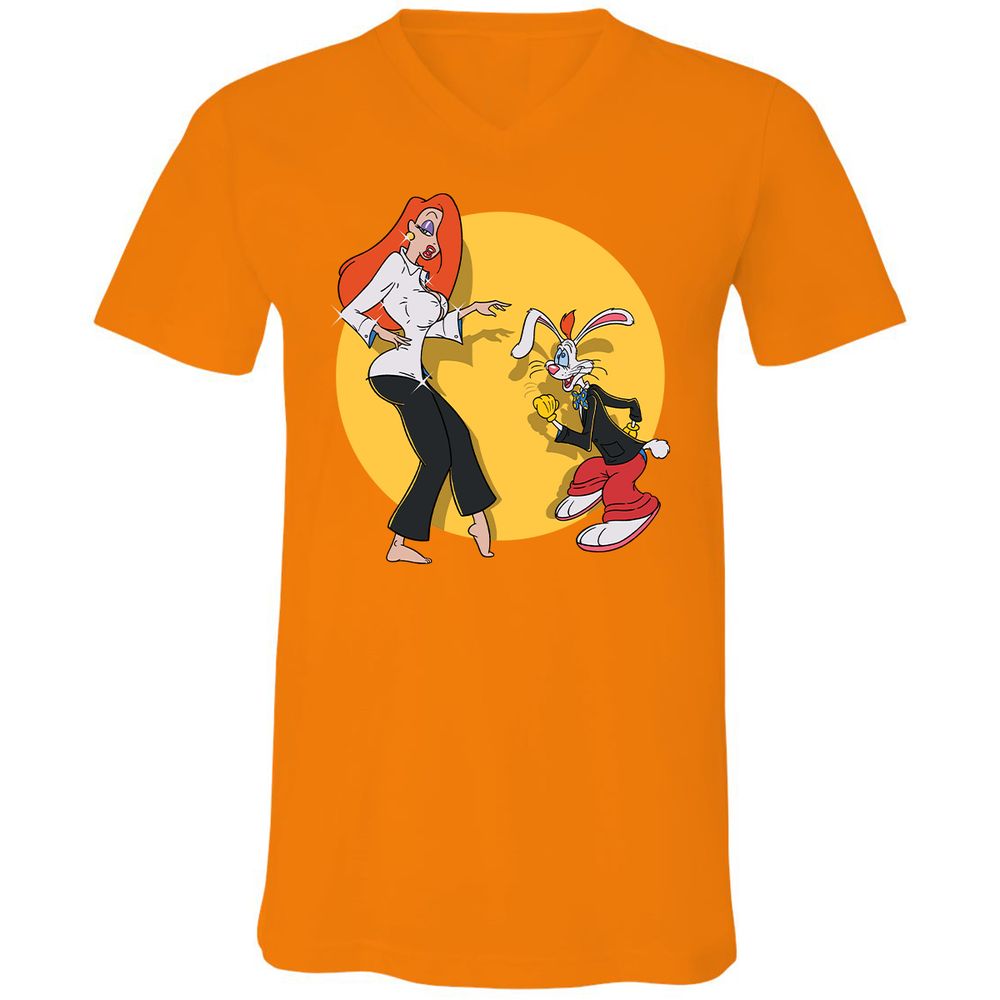 Unisex V-Neck T-Shirt - T273WPU5 - Orange - 11