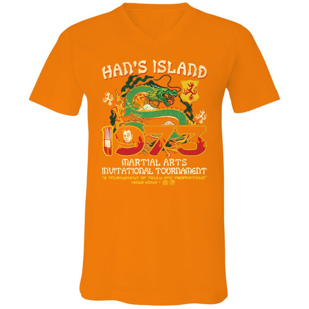 Unisex V-Neck T-Shirt - UUKQWJLZ - Orange - 11