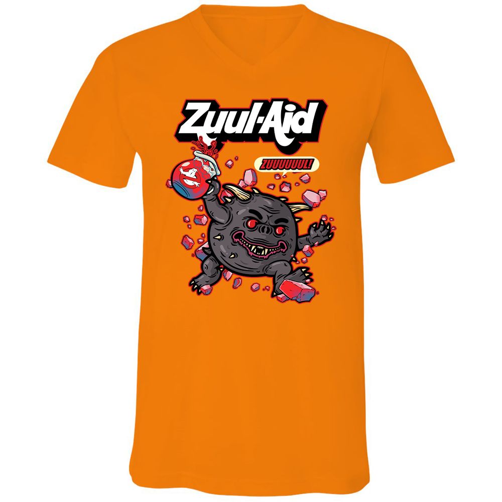 Unisex V-Neck T-Shirt - 5APV7HMY - Orange - 11