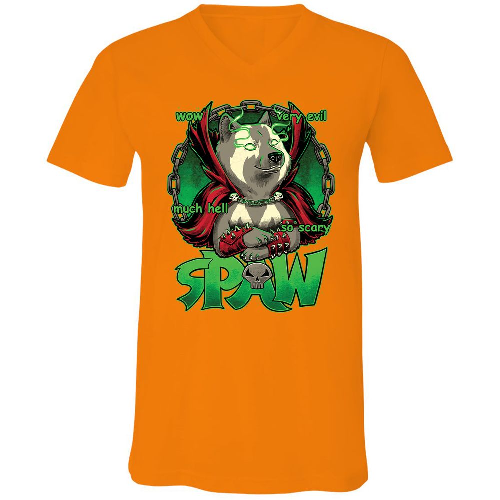 Unisex V-Neck T-Shirt - 4B9BSMXV - Orange - 11