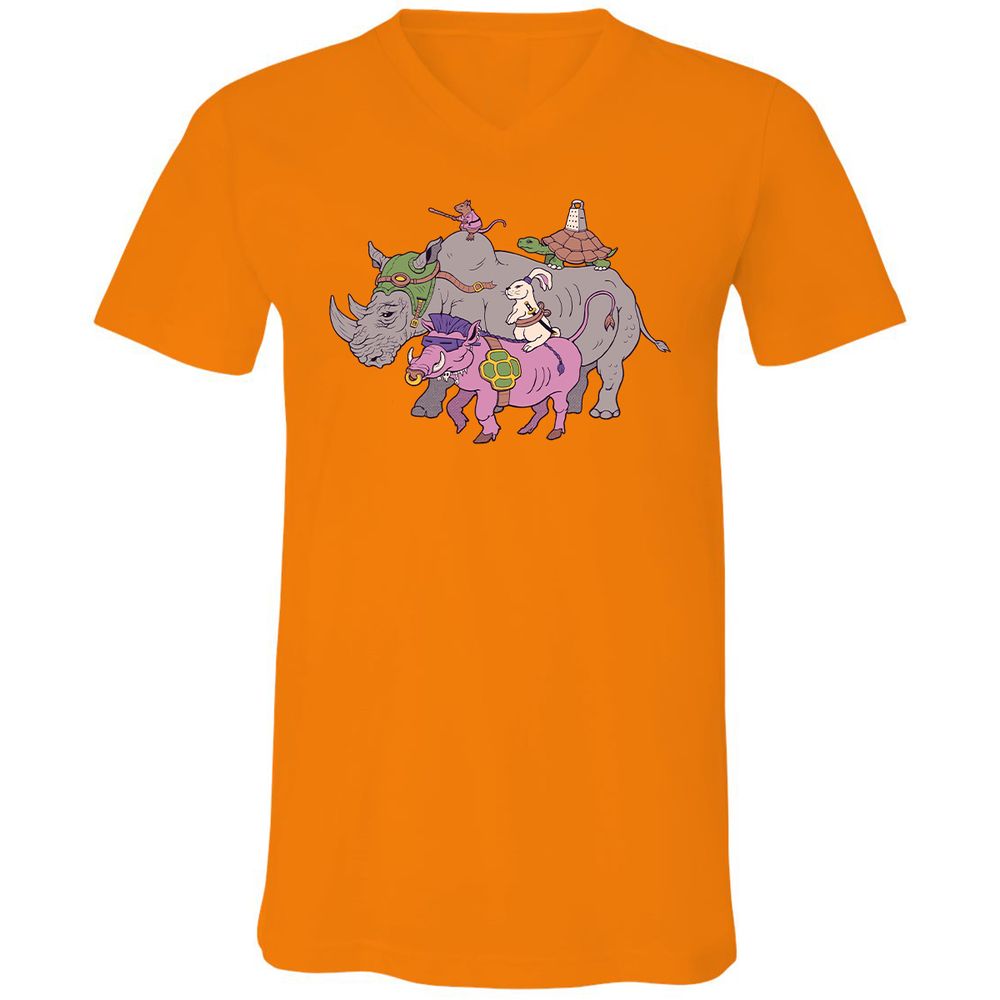 Unisex V-Neck T-Shirt - CP6H6WCU - Orange - 11