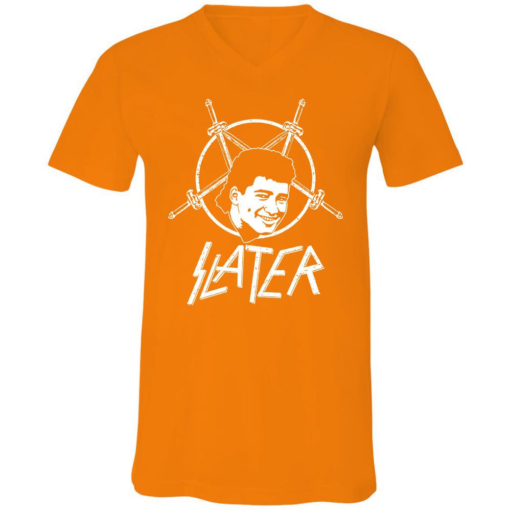 Unisex V-Neck T-Shirt - 34LB78F5 - Orange - 11