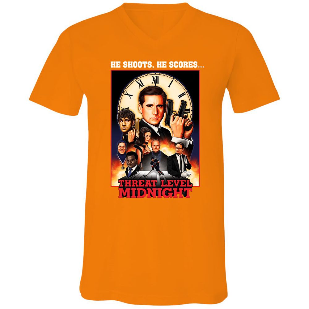 Unisex V-Neck T-Shirt - GNVJWZY4 - Orange - 11