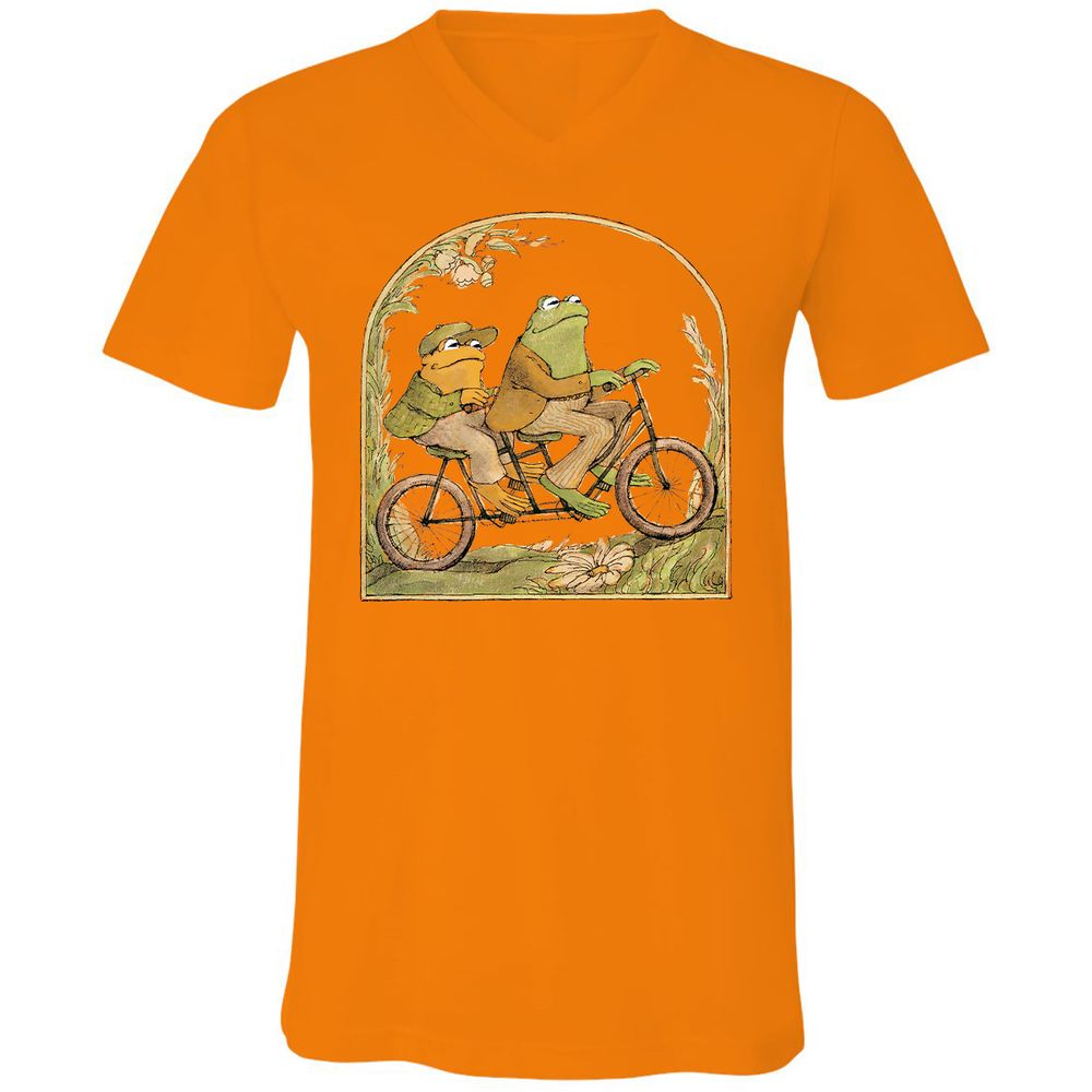 Unisex V-Neck T-Shirt - 7AV6YHNU - Orange - 11