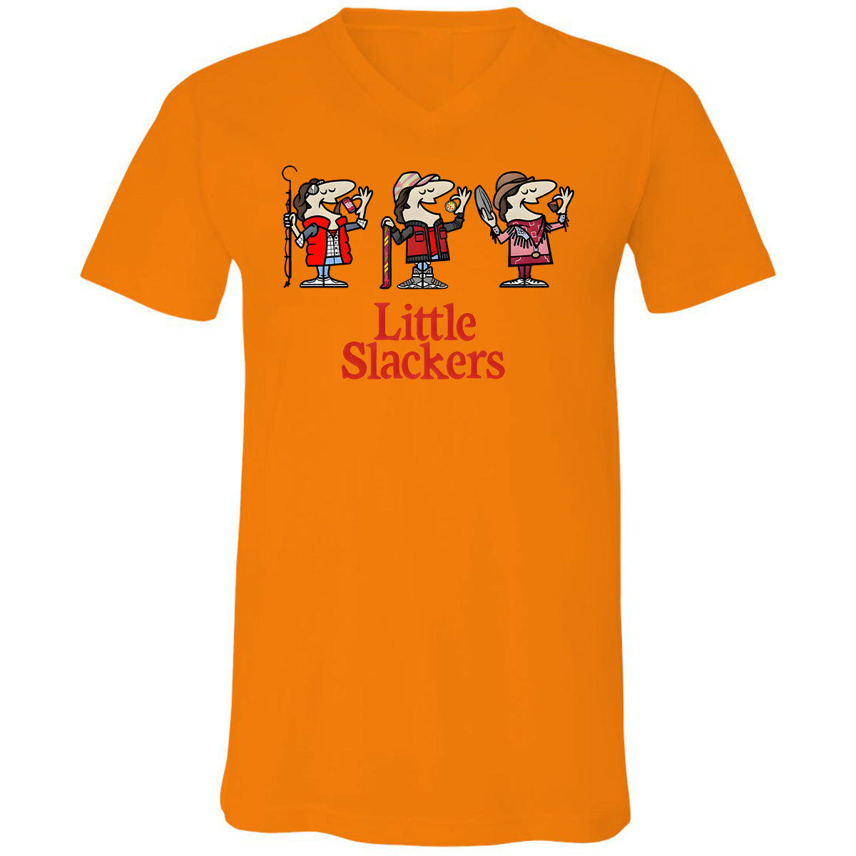 Unisex V-Neck T-Shirt - B1MFXL9A - Orange - 11