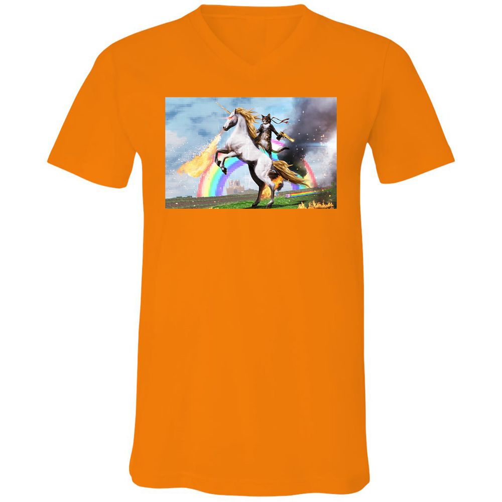 Unisex V-Neck T-Shirt - 2BRTMCS6 - Orange - 11