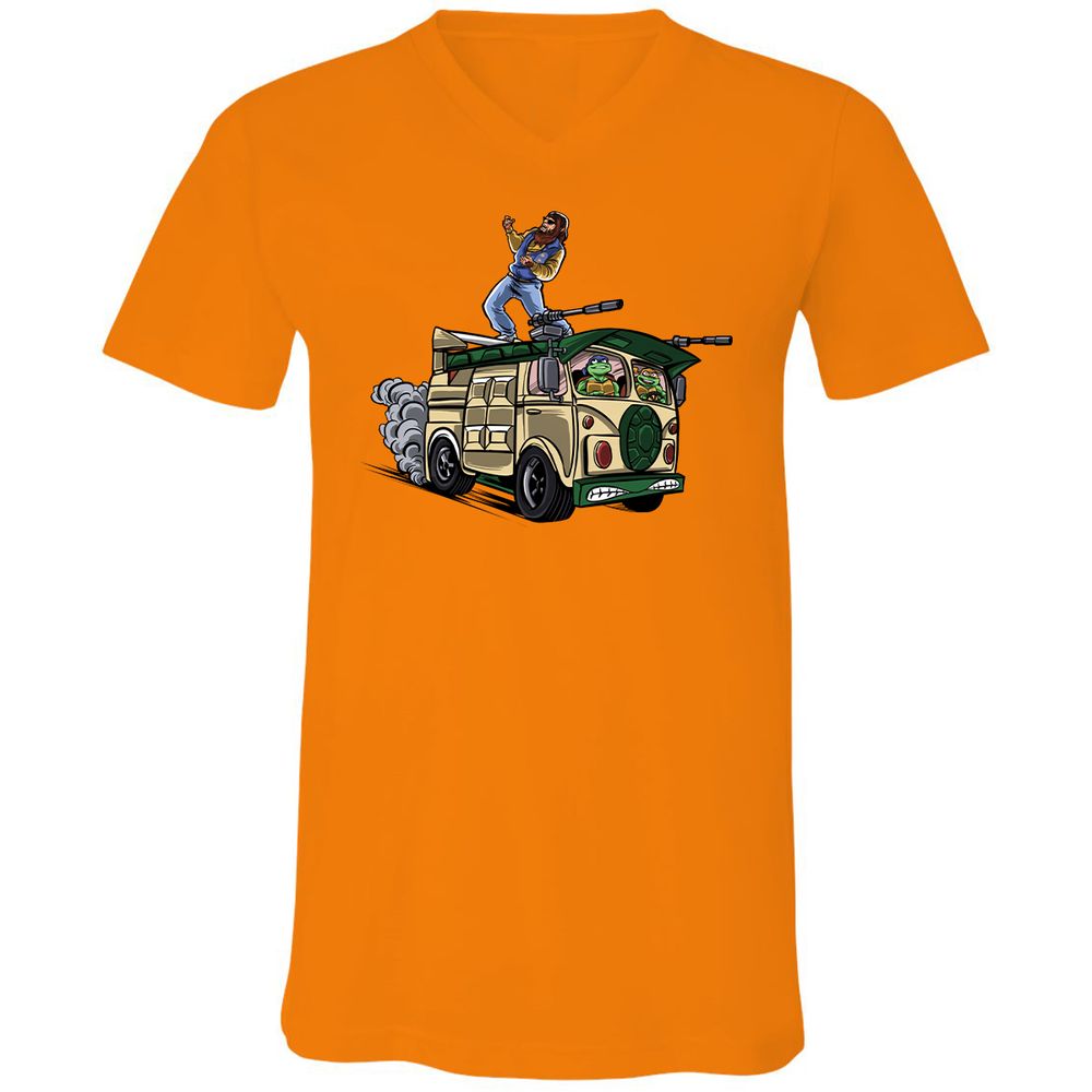 Unisex V-Neck T-Shirt - EYEQUJ66 - Orange - 11